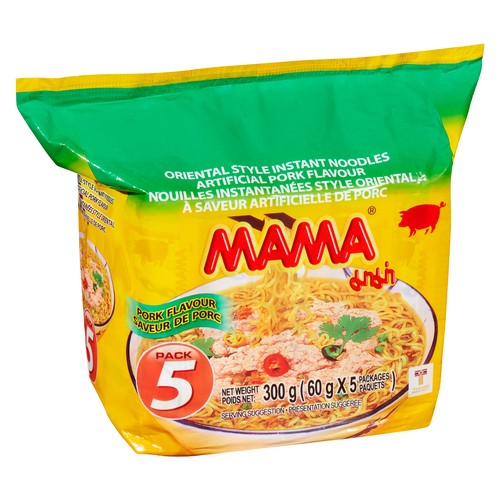 Mama Instant Noodles Artificial Pork Flavour 5 x 60 g