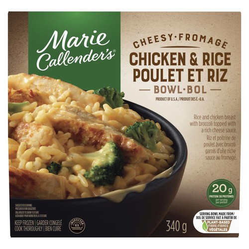 Marie Callender's Frozen Meal Bowl Aged Cheddar Cheesy Chicken And Rice 340 g