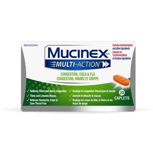 Mucinex Multi-Action Cold & Sinus Cold 20 Caplets