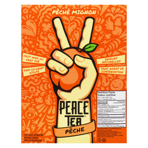 Peace Tea Peach Party Cans, 341 mL, 12 Pack, 12 x 341 mL 