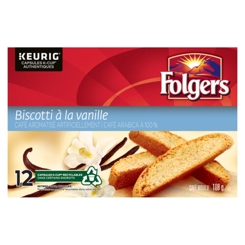 Folgers Coffee Pods Vanilla Biscotti 12 K-Cups 108 g