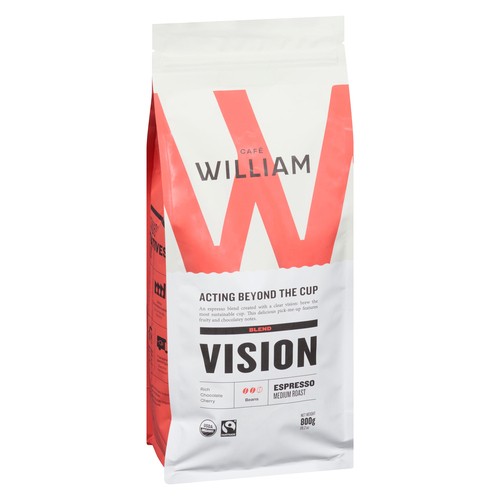 Café William Whole Coffee Beans Blend Vision Espresso Medium Roast 800 g
