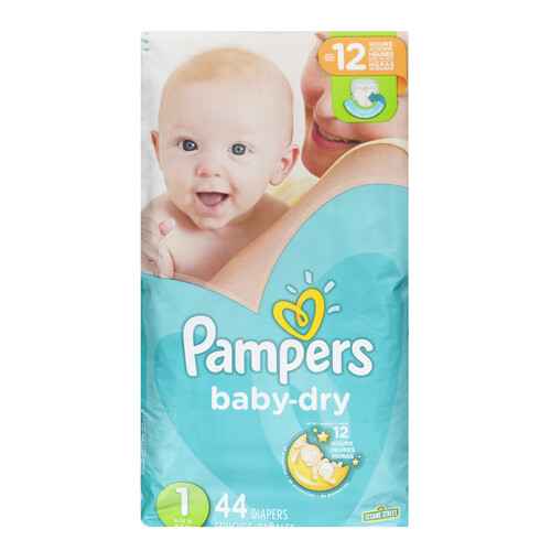 Pampers Diapers Baby-Dry Size 1 44 Count