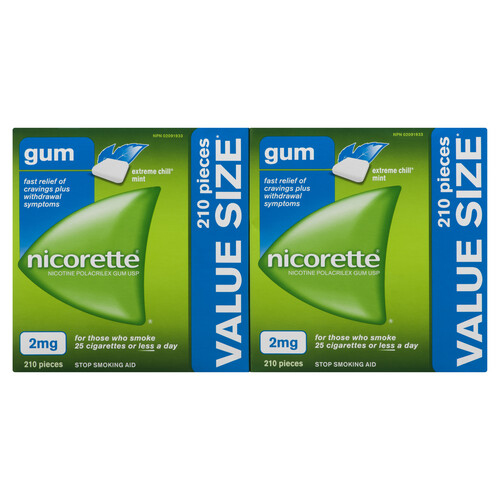 Nicorette Gum Extreme Chill Mint 2 mg 210 Pieces