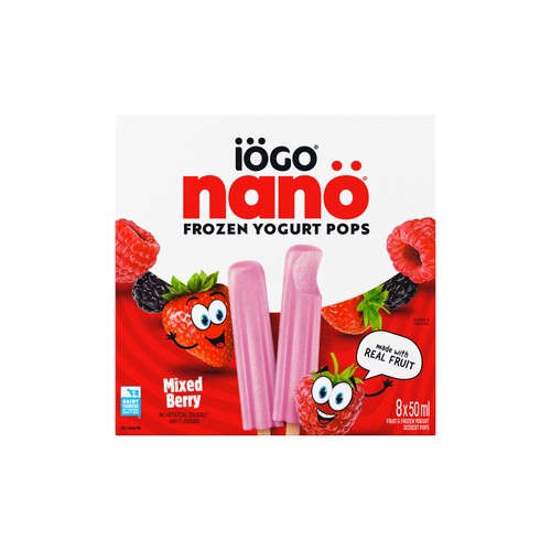 IOGO Nano Frozen Yogurt Pops Mixed Berry Real Fruit 400 ml