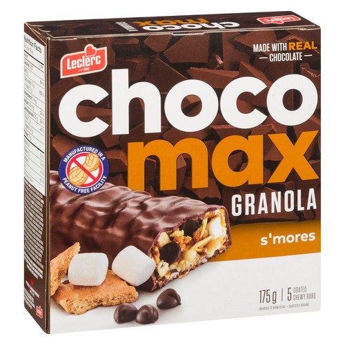 Leclerc Chocomax Nut Free Granola Bars S'mores 175 g