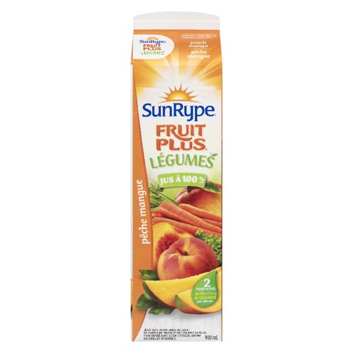 SunRype Juice Peach Mango Fruit Plus Veggie & Fibre 900 ml