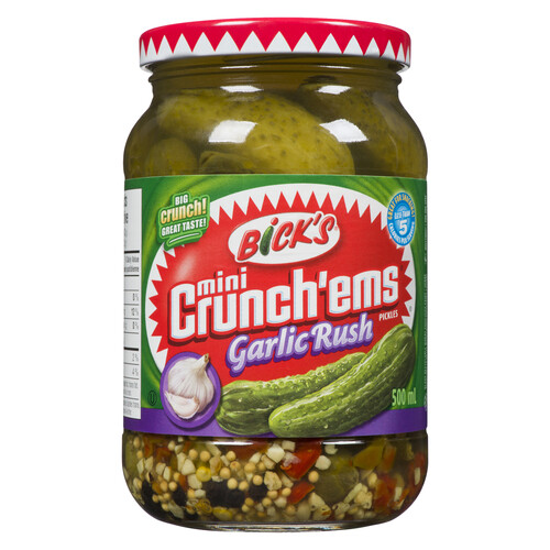 Bick's Mini Crunch'ems Pickles Garlic Rush 500 ml