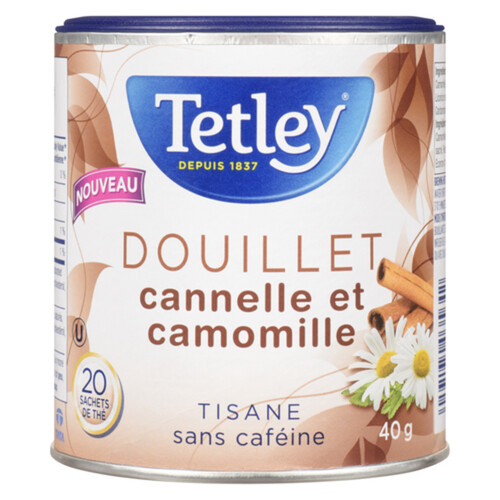 Tetley Caffeine-Free Herbal Tea Cozy Cinnamon Camomile 20 Tea Bags