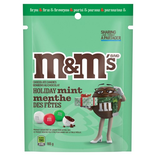 M&M's Chocolate Holiday Mint Stand Up Bag 165 g