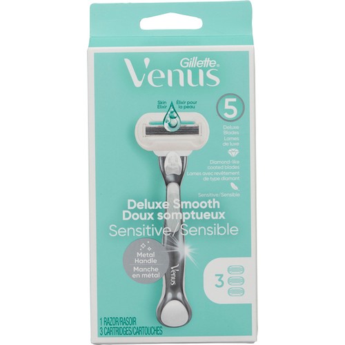Gillette Venus Deluxe Smooth Sensitive Women's Razor With 3 Blade Refills