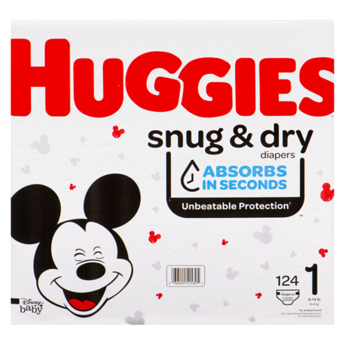 Huggies Diapers Snug & Dry Size 1 Giga 124 Count