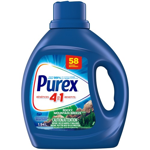 Purex 4 in 1 Liquid Laundry Concentrated Detergent Rocky Mountain Breeze 58 Loads 1.94 L