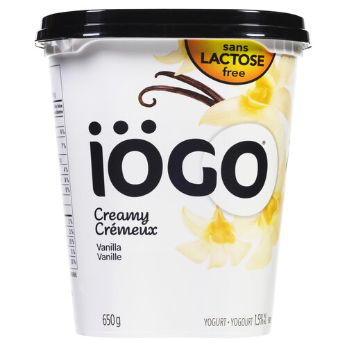 iÖGO Creamy Lactose Free Yogurt Vanilla 1.5% 650 g