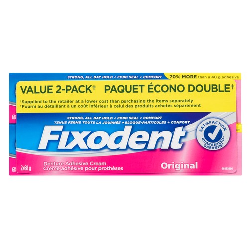Fixodent Original Denture Adhesive Cream 2 x 68 g