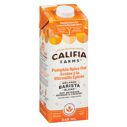 Califia Farms Gluten-Free Oat Beverage Pumpkin Spice Oat Barista Blend 946 ml