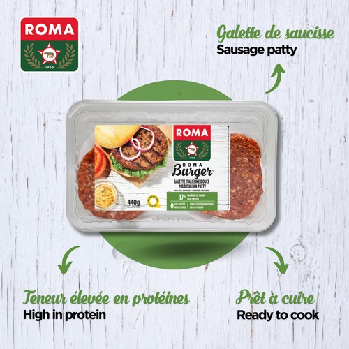 Roma Burger Patty Mild Italian 440 g