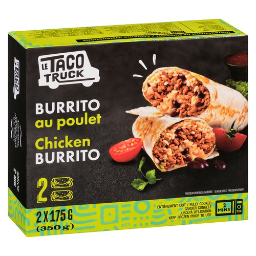 Le Taco Truck Frozen Burrito Chicken 2 x 175 g