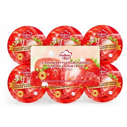 Sinbao Star Strawberry Flavour Pudding Cup 600 g