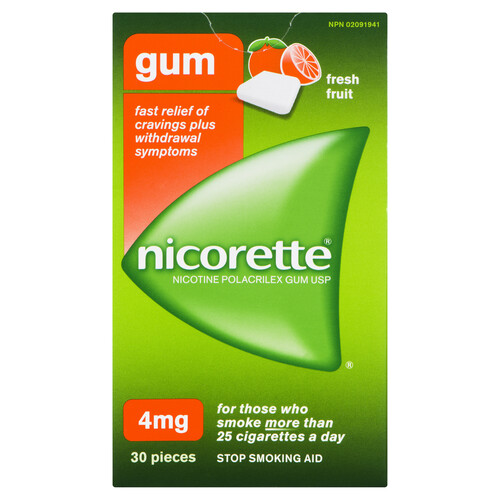 Nicorette Fresh Fruit Gum 4mg 30 Pieces