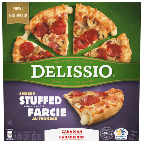Delissio Stuffed Crust Frozen Pizza Canadian 702 g