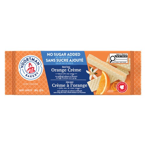 Voortman Wafer No Sugar Added Orange Creme 250 g