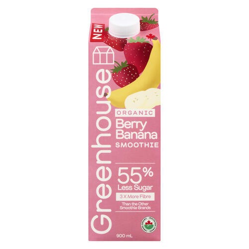 Greenhouse Organic Smoothie Berry Banana 900 ml