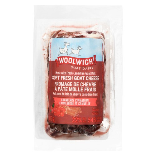 Woolwich Soft Fresh Dairy Goat Cheese Cranberry Cinnamon 113 g