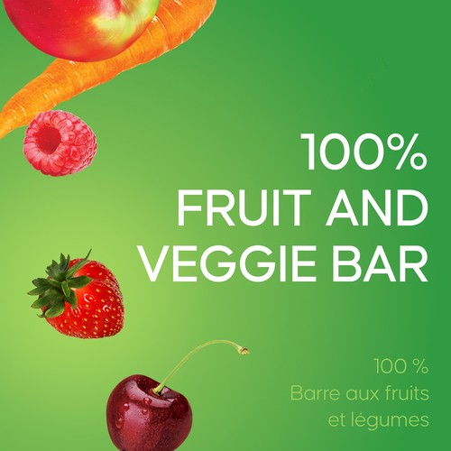 SunRype Fruitsource 100% Fruit And Veggie Bar Apple Wildberry Carrot 37 g