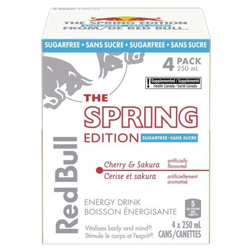 Red Bull Sugar-Free The Spring Edition Energy Drink Cherry & Sakura 4 x 250 ml (cans)