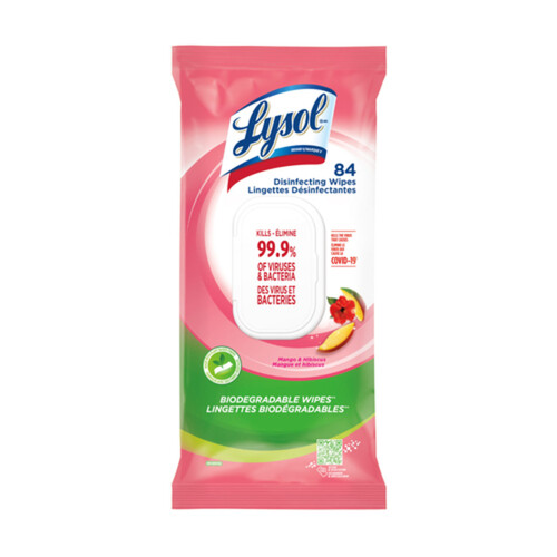 Lysol Disinfecting Wipes Mango Hibiscus 84 Count