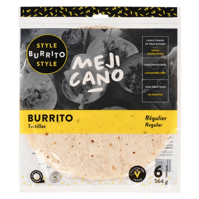 Mejicano Foods 12 Inch Tortilla Burrito Regular 564 g Voilà Online