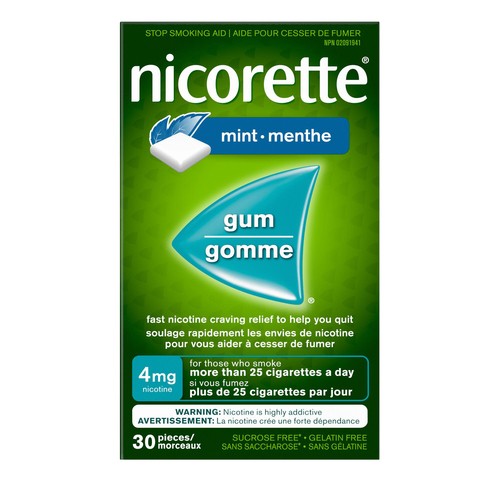 Nicorette Nicotine Gum Mint 4 mg 30 Pieces