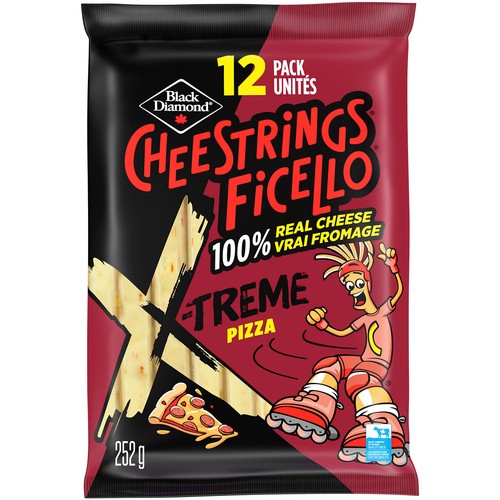 Black Diamond Cheestrings X Treme Pizza 12 Pack 252 g