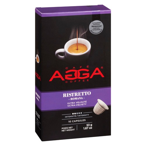 Agga Coffee Pods Ristretto Espresso Romana 10 Capsules 53 g