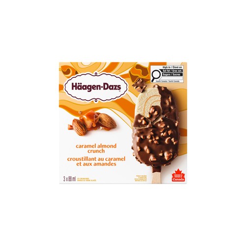 Häagen-Dazs Ice Cream Bars Caramel Almond Crunch 3 x 88 ml