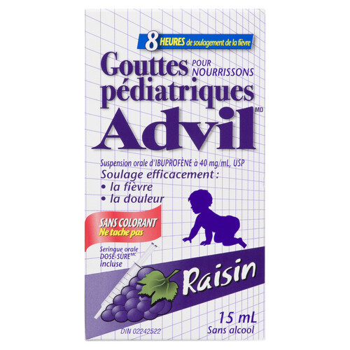 Advil Baby Pain & Fever Relief Pediatric Drops Grape 15 ml