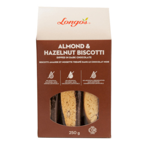 Longo's Biscotti Box Almond Hazelnut Chocolate 250 g