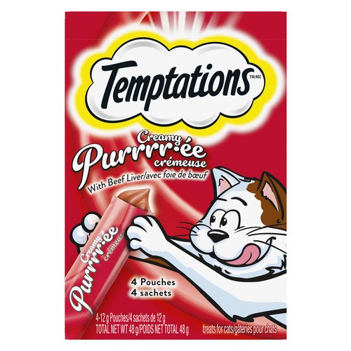 Temptations Cat Treats Creamy Purrrr-ée With Beef Liver 4 x 12 g 