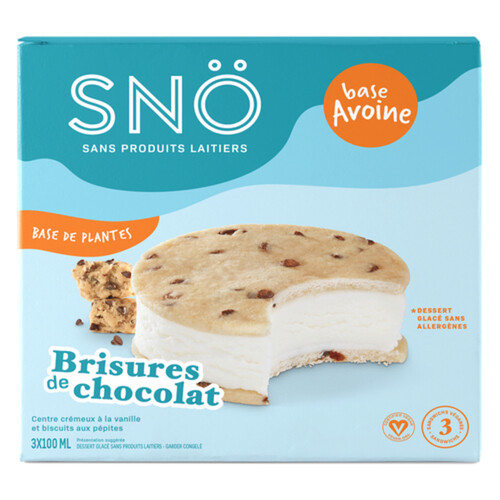 Sno Vegan Frozen Dessert Chocolate Chips 3 x 100 ml