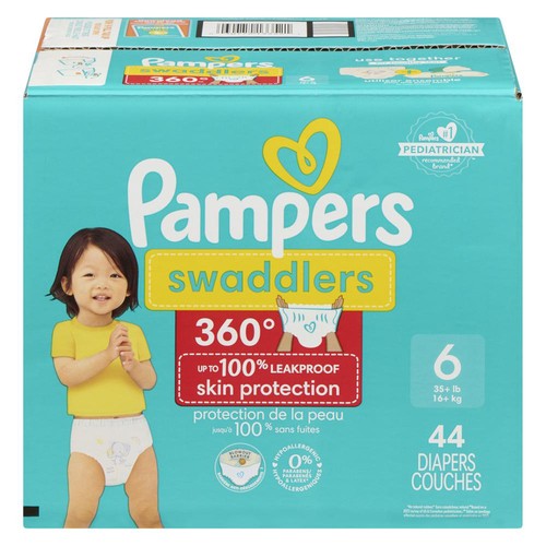Pampers Swaddlers 360 Baby Diapers Size 6 Super 44 Count