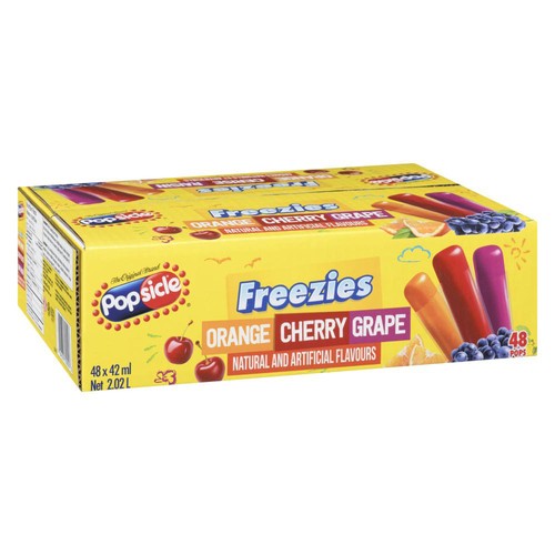 Popsicle Freezies Pops Orange Cherry Grape 48  x 42 ml 