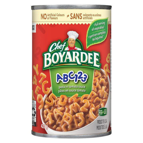 Chef Boyardee Canned Pasta 123abc Tomato Sauce 425 g