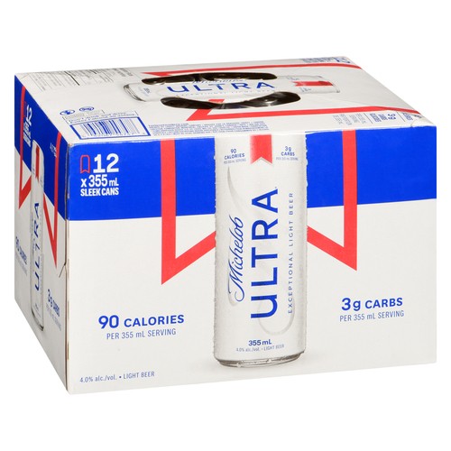 Michelob Ultra Beer 4% Alcohol 12 x 355 ml (cans)