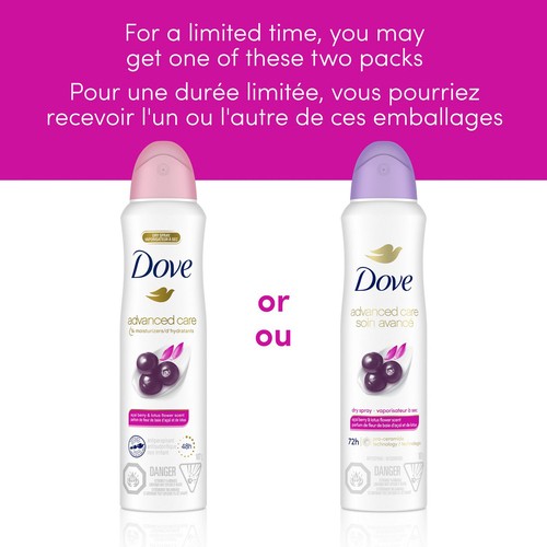 Dove Advanced Care Dry Spray Antiperspirant Açaí Berry & Lotus Flower Scent 107 g