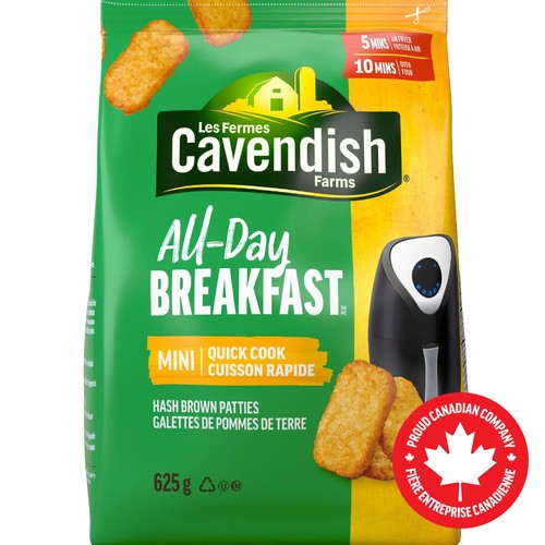 Cavendish Farms All-Day Breakfast Hash Brown Patties Mini Quick Cook 625 g