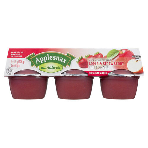 Applesnax Gluten-Free Fruit Snack Unsweetened Apple & Strawberry 6 x 113 g 