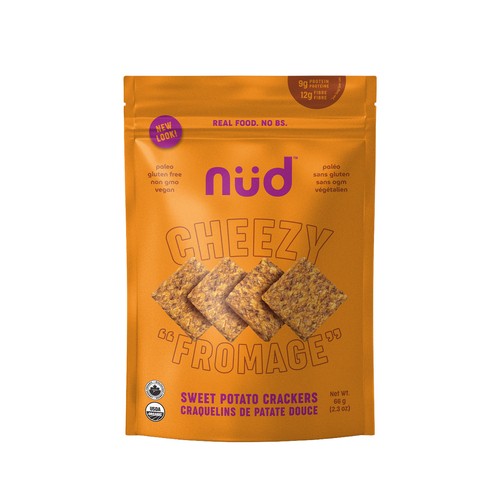Nud Organic Vegan Sweet Potato Crackers Cheezy 66 g