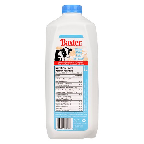 Baxter Skim Milk Jug 2 L