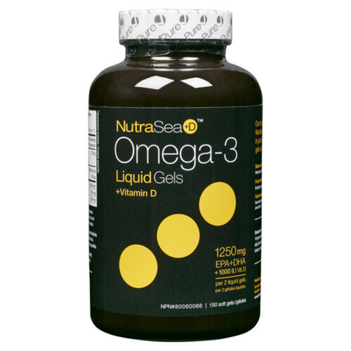 Nature's Way NutraSea Omega-3 +Vitamins D Liquid Gels 150 Count